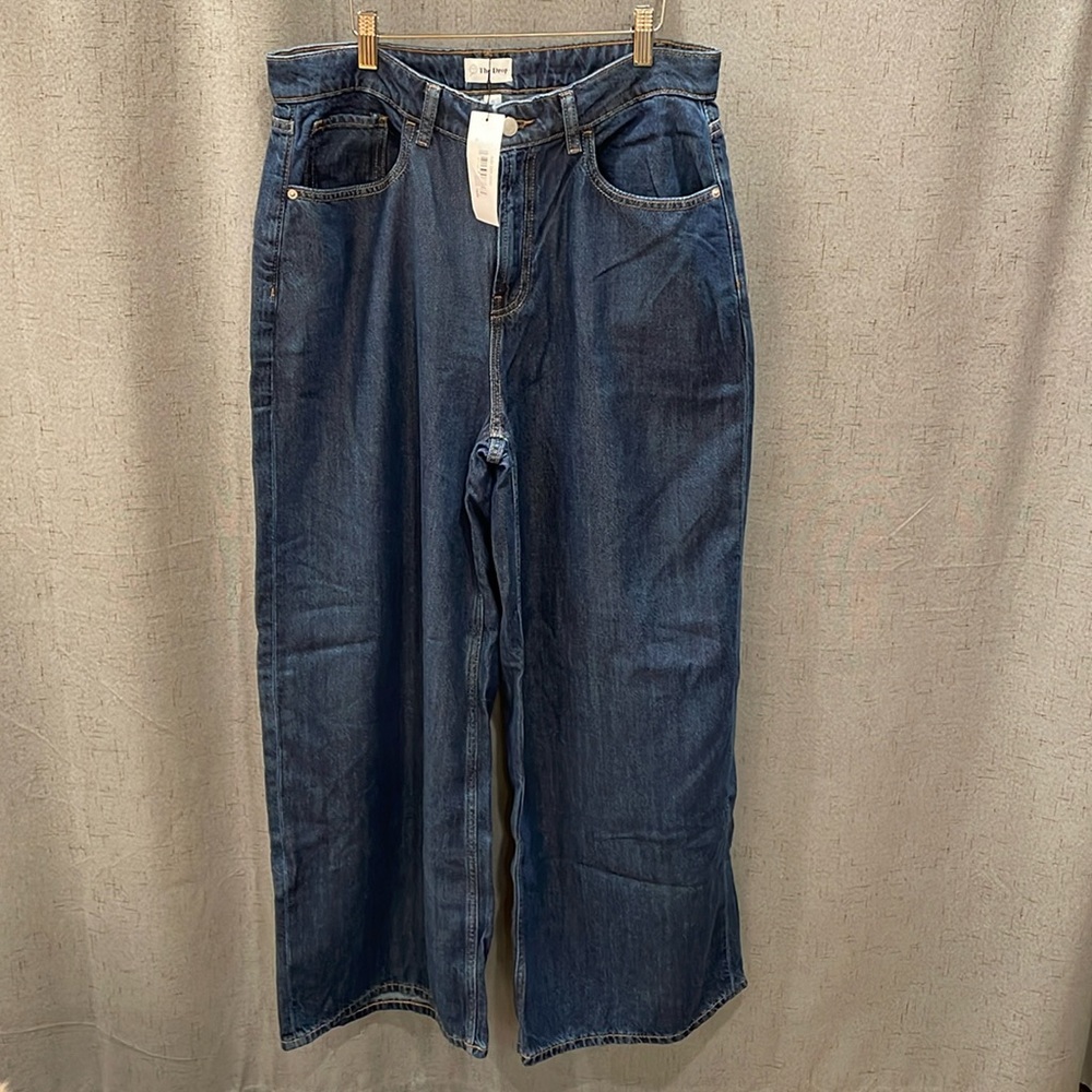 NWT The Drop Wide Leg Jeans Alba Dark Indigo Blue Denim Size 31 High Waist